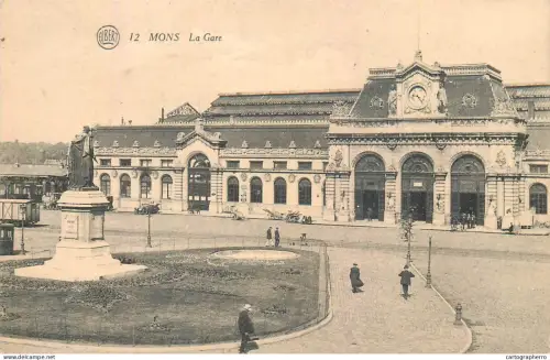 A5856 Mons la gare cpa