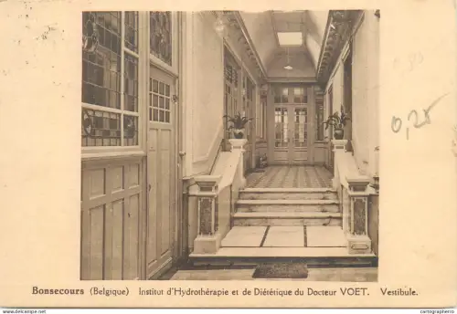 A5856 Belgique Bon-Secours Institut d`Hydrotherapie et de Dietetique du Docteur Voet vestibule cpa