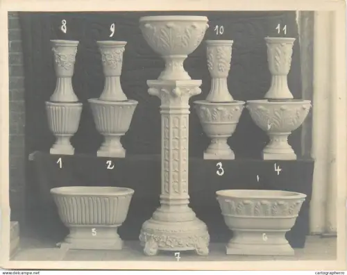 A5856 classical-style cast stone garden ornaments Greek Revival or similar traditional style planters urns pedestals