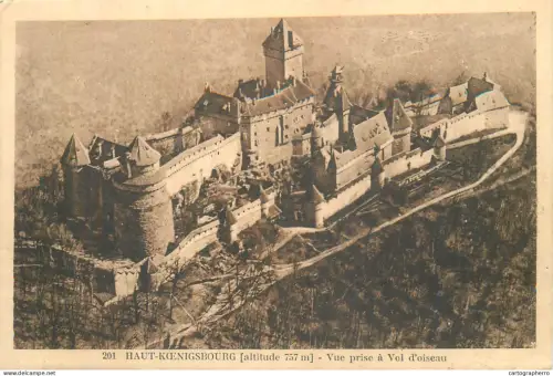 A5855 France Haut-Koenigsbourg chateau aerial view