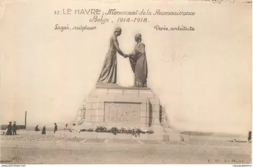 A5855 France Le Havre monument de la reconnaissance Belge 1914-1918