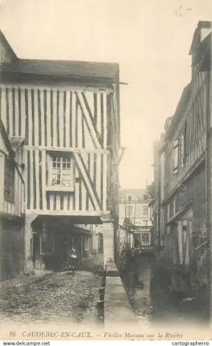 A5855 France Caudebec-en-Caux vieille maisons