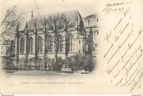 A5855 France Yvetot institution Ecclesiastique la chapelle 1903