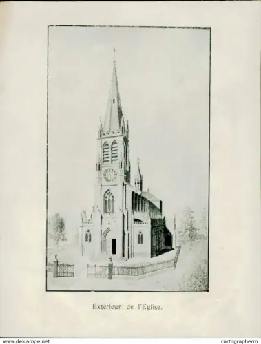 France Mattaincourt eglise old paper 11 x 15 cm