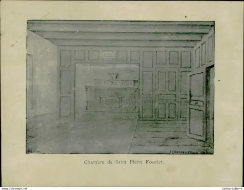 France Mattaincourt chambre de Saint Pierre Fourier old paper 11 x 15 cm