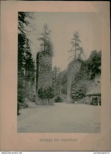 France Epinal ruines du chateau old paper 12 x 16 cm