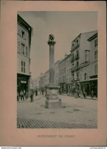 France Epinal monument de Pinau old paper 12 x 16 cm