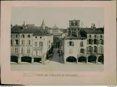 France Epinal rue arcades old paper 12 x 16 cm
