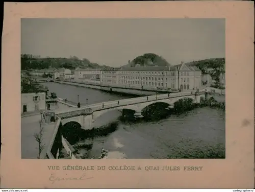 France Epinal college quai Jules Ferry old paper 12 x 16 cm