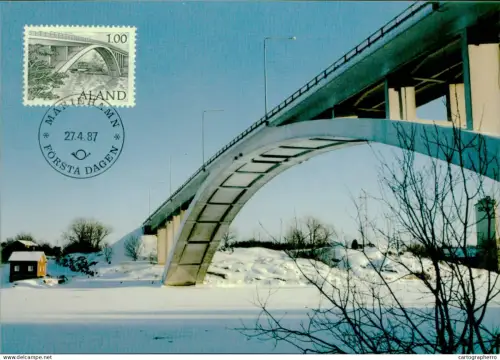 A5927 Åland Aland bridge maximum card 1987