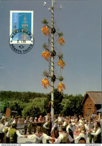 A5927 Åland Aland folk & traditions maximum card 1985