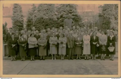 A5926 Photographic postcard anonymous people large group place to identify