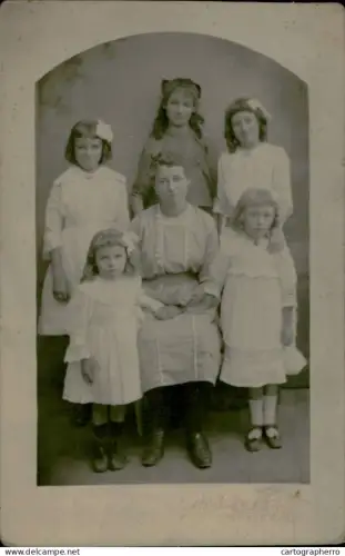 A5926 Children and family groups souvenir vintage photographic postcard J. Travers Rochefort