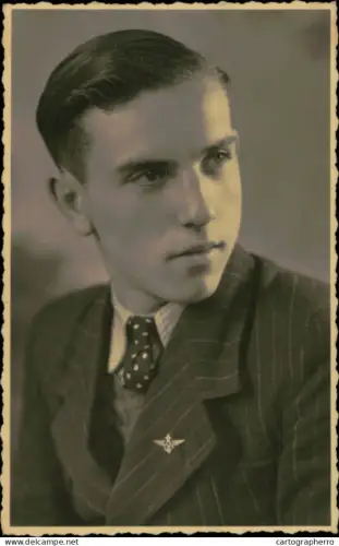 A5926 Handsome young man portrait souvenir vintage photographic postcard