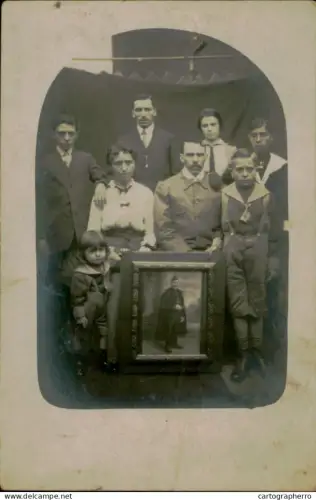 A5926 Children and family groups souvenir photographic postcard