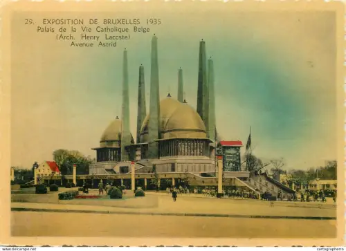 A5397 Belgium Exposition de Bruxelles 1935 Avenue Astrid Palais de la Vie Catholique Belge