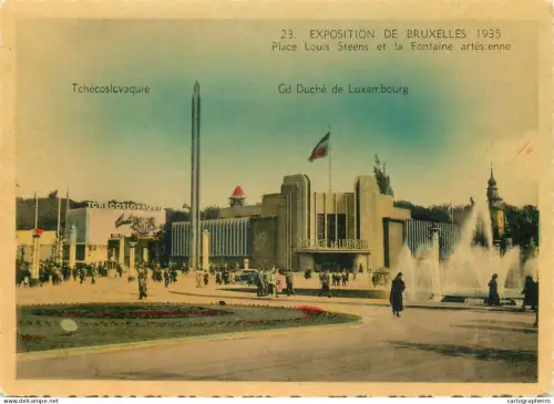 A5397 Belgium Exposition de Bruxelles 1935 Place Louis Steens et la Fontaine artesienne