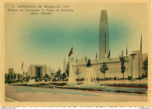 A5397 Belgium Exposition de Bruxelles 1935 Avenue du Centenaire et Palais de Bruxelles