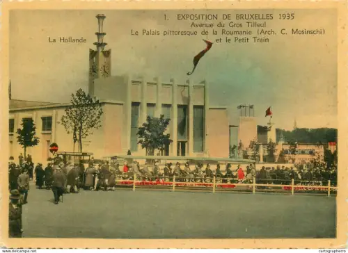 A5397 Belgium Exposition de Bruxelles 1935 La Hollande, Avenue du Gros Tilleul & Palais pittoresque de la Roumanie