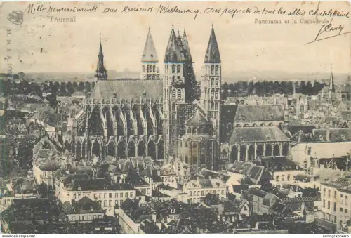 A5854 Tournai cathedrale panorama 1904