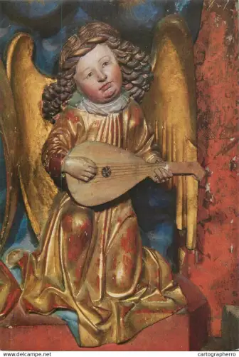 A5402 Religious fine art Geburt Christi um Engel mit Laute Hochaltar der Kattedrale zu Chur