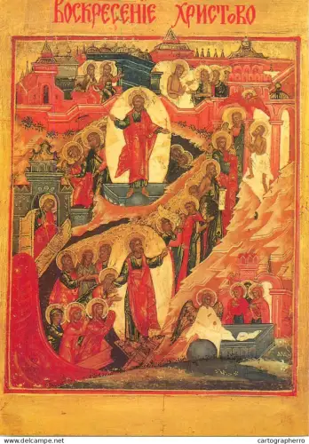 A5401 Religious fine Osterikone, russisch um 1850 Beuroner Kunstverlag