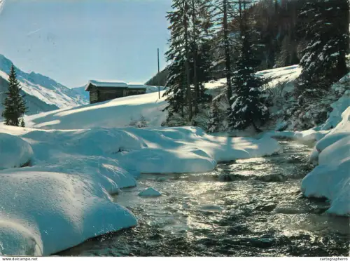 A5400 Switzerland Davos Dischmatal gegen Schwarzhorn winter scenery