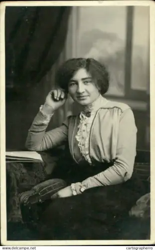 A5936 Woman posing vintage souvenir photographic postcard