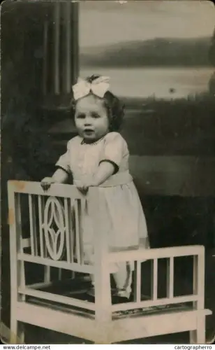 A5936 Baby girl souvenir vintage photographic postcard