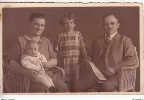 A5936 Children and family groups vintage souvenir photographic postcard Karl Muller Schwabach