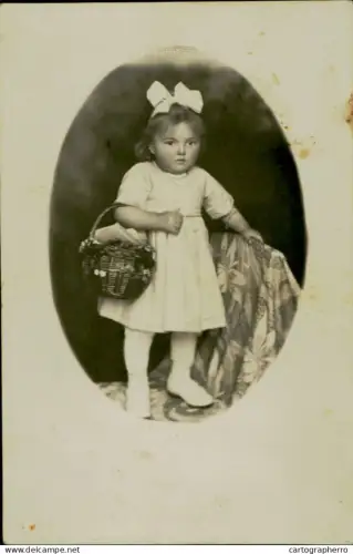 A5936 Cute girl portrait vintage souvenir photographic postcard