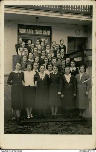 A5936 Women large group souvenir photo postcard