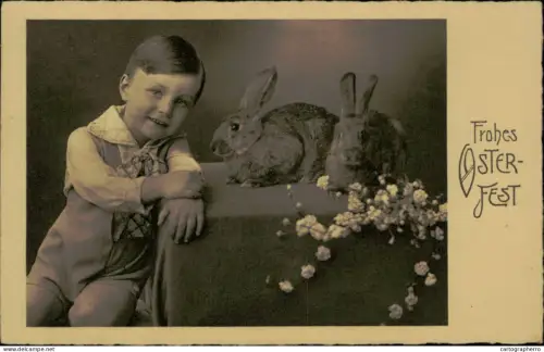 A5936 Easter greetings postcard Germany 1930s children portraits