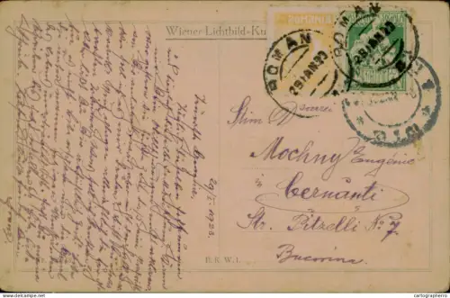 A5936 Postcard correspondence Roman - Bukovina Czernowitz 1923 Heimat vom Jos. Berjer