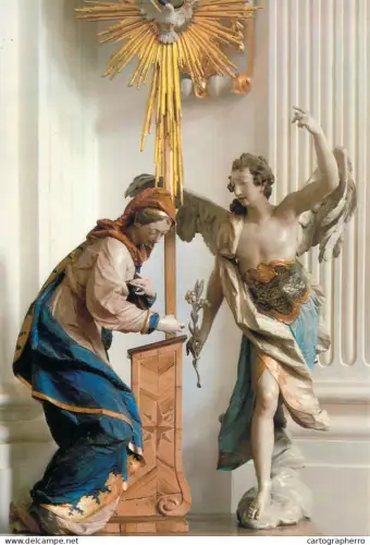 A5404 Religious fine art Weyarn Stiftskirche Augustinerchorherren Verkundigungsgruppe vom Ignaz Gunther