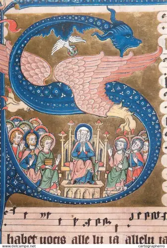 A5403 Religious fine art Codex Gisele Pfingsten Initiale "S"