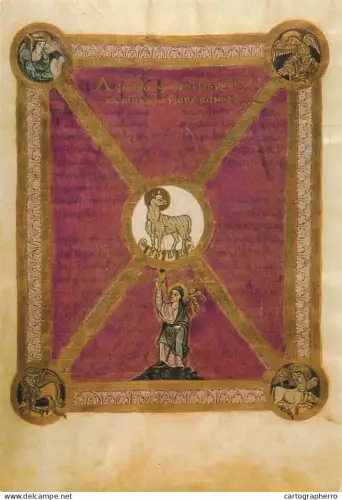 A5403 Religious fine art Lamm Gottes und Kirche Fuldaer Sakramenter um 975