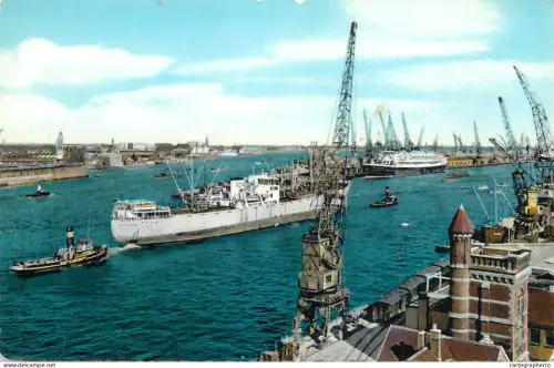 A5439 Netherlands Amsterdam harbour scenery sailing vessels