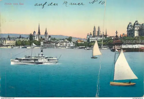 A5439 Switzerland Zurich vom See sailing boats