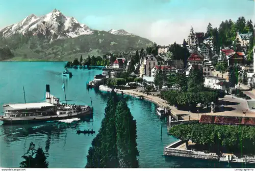 A5439 Switzerland Luzern Weggis mit Pilatus sailing vessel