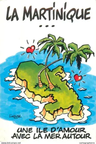 A5419 France La Martinique Serge Lindier signed illustration