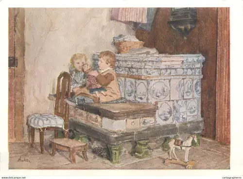 A5412 Switzerland Bern Kinder auf dem Ofen Sammlung H. Hurki