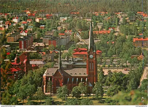 A5415 Sweden Sundsvall Gustav Adolf kyrka aerial view