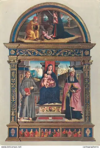 A5414 Italy Castrocaro Terme Chiesa parrochiale Marco Palmezzano Madonna coi Santi Antonio e Agostino