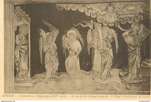 A5170 France Angers Tapisserie de l'Apocalypse XIV siecle Anges preparant au combat
