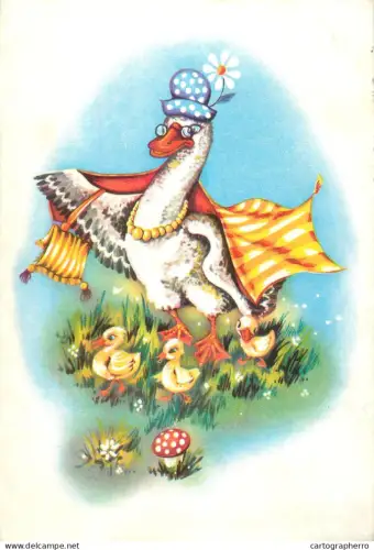 A5409 Mama goose with children illustration