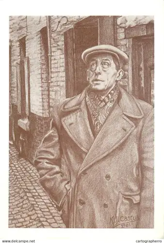 A5409 Social history person to identify MJ Castus signed artwork