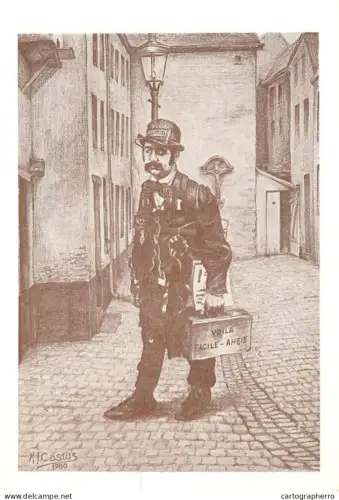 A5409 Social history person to identify MJ Castus signed artwork