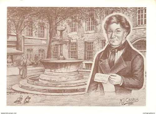 A5409 Social history person to identify MJ Castus signed artwork