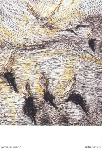 A5408 Religious fine art Tauben von Sevilla Sr. M Immolata Meyen, postcard 1983